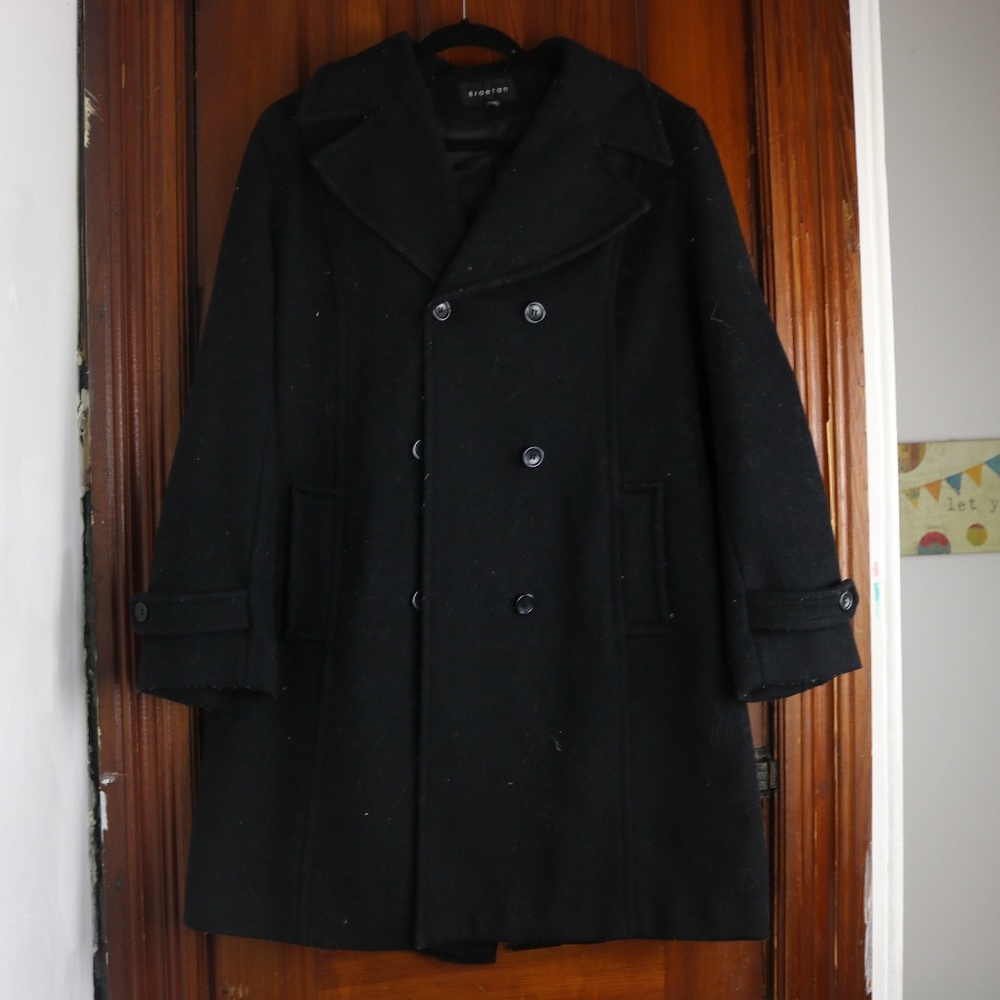 Black Wool Trench Coat